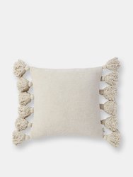 Pom Pom Throw Pillow - Sahara Tan