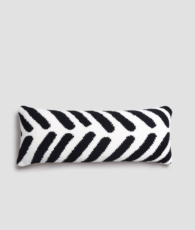 Tulum Lumbar Pillow - Black - Off White