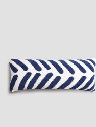 Tulum Lumbar Pillow - Navy - Off White