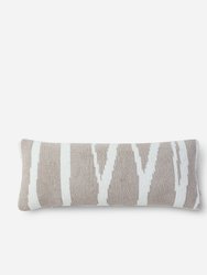 Woodland Lumbar Pillow - Taupe - Off White