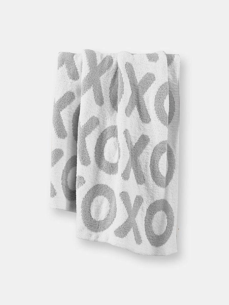 XOXO Throw - Cloud Grey - Off White