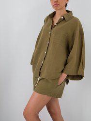 Carrie Linen Sleepwear Set - Moss