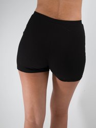 Jesse Ribbed Bike Shorts - Black