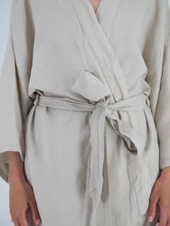 Leia Mid-Length French Linen Robe