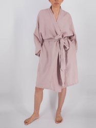 Leia Mid-Length French Linen Robe