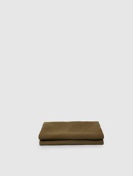 Marcel Linen Fitted Sheet - Moss - Moss