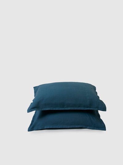 Sunday Morning Marcel Linen Pillowcases (Pair) - Adriatic product