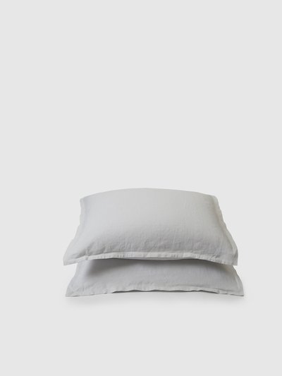 Sunday Morning Marcel Linen Pillowcases (Pair) - Glacier product