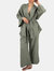 Naoko Linen Kimono Sleepwear Set - Khaki