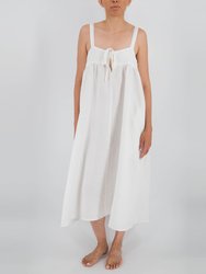 Raya Linen Midi Strap Dress - Milk