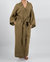 Sai Full-Length Linen Robe - Moss