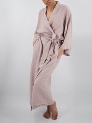Sai Full-Length Linen Robe - Bisque