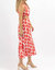 Aloha Cutout Sleeveless Midi Dress In Floral Red