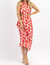 Aloha Cutout Sleeveless Midi Dress In Floral Red