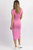 Clementine Contrast Collar Midi Dress In Pink