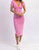 Clementine Contrast Collar Midi Dress In Pink