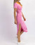 Clementine Contrast Collar Midi Dress In Pink