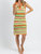 Daybreak Contrast Collar Crochet Dress In Multi