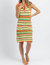 Daybreak Contrast Collar Crochet Dress In Multi