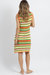 Daybreak Contrast Collar Crochet Dress In Multi