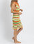 Daybreak Contrast Collar Crochet Dress In Multi