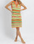 Daybreak Contrast Collar Crochet Dress In Multi - Multi