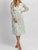 Embroidered Longsleeve Midi Dress In White Mesh