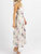 Floral Embroidered Tie Strap Midi Dress In White + Pink