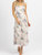 Floral Embroidered Tie Strap Midi Dress In White + Pink - White + Pink