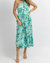 Halterneck Ruffle Midi Dress In Green Floral