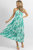 Halterneck Ruffle Midi Dress In Green Floral