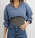 Minelli Contrast Two Piece Top In Grey/Blue