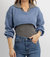 Minelli Contrast Two Piece Top In Grey/Blue