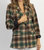 Plaid Single Button Blazer In Brown - Brown