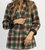 Plaid Single Button Blazer In Brown