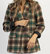 Plaid Single Button Blazer In Brown