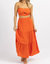 Twist Tube Top + Aline Skirt Set In Orange - Orange