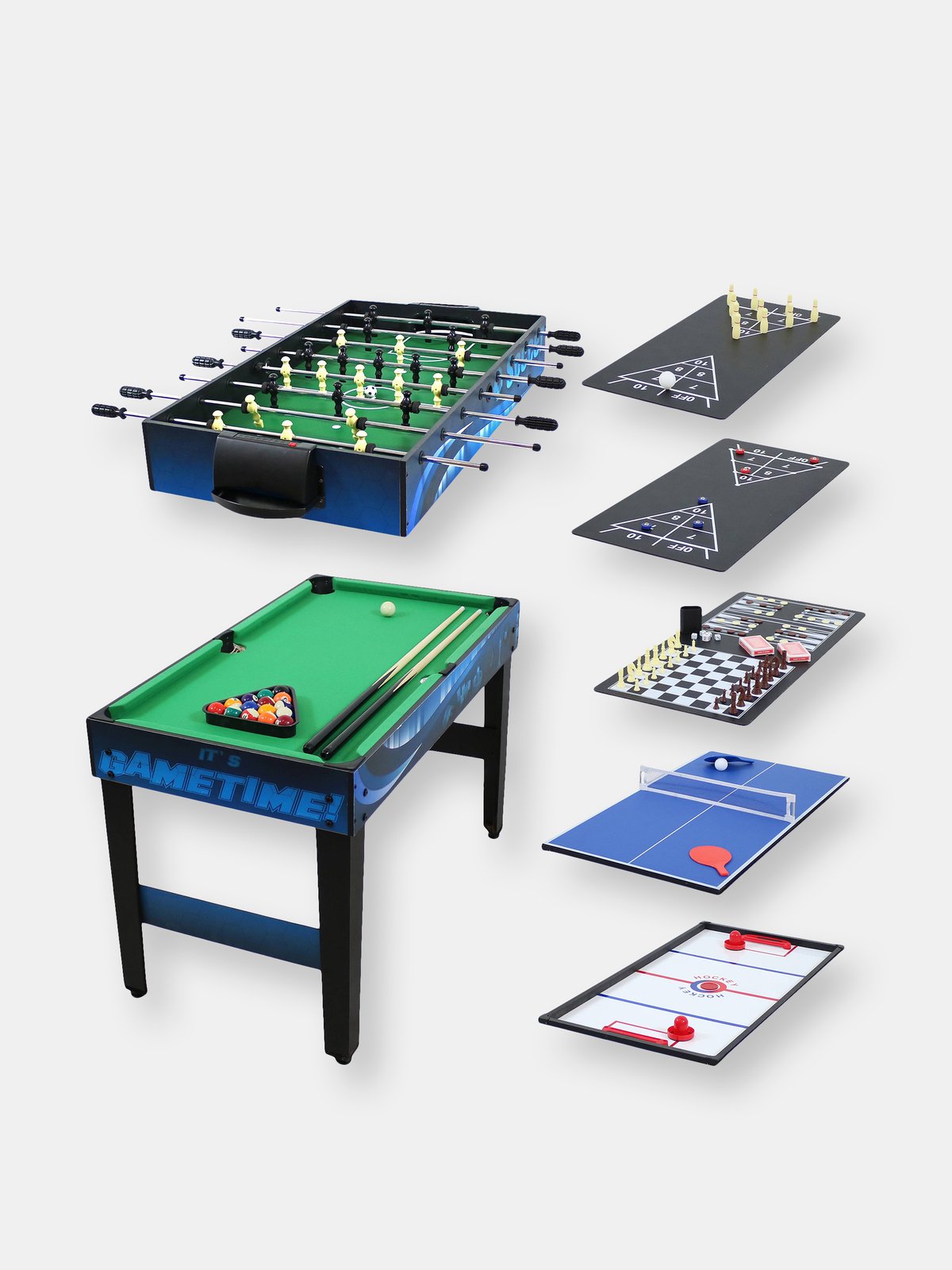 Sunnydaze Decor Freestanding MDF 10-Game Table with Billiards, Foosball,  Hockey, and More in the Multi-Game Tables department at