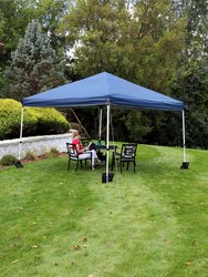 10'x10' Pop Up Canopy Tent Outdoor Wedding Party Shelter with Bag/Sandbags Blue