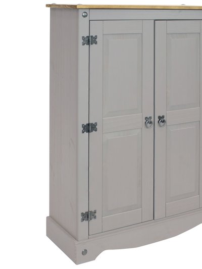 Sunnydaze Decor 2-Door, 2-Shelf Solid Pine Accent Cupboard - Gray - 43" product