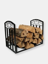 2' Indoor/Outdoor Firewood Log Rack - Steel Fireplace Storage Holder