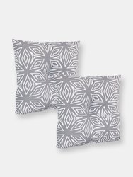 2 Indoor/Outdoor Tufted Back Cushions - Grey