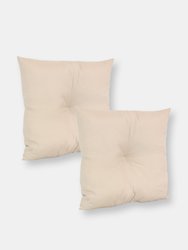 2 Indoor/Outdoor Tufted Back Cushions - Off-White