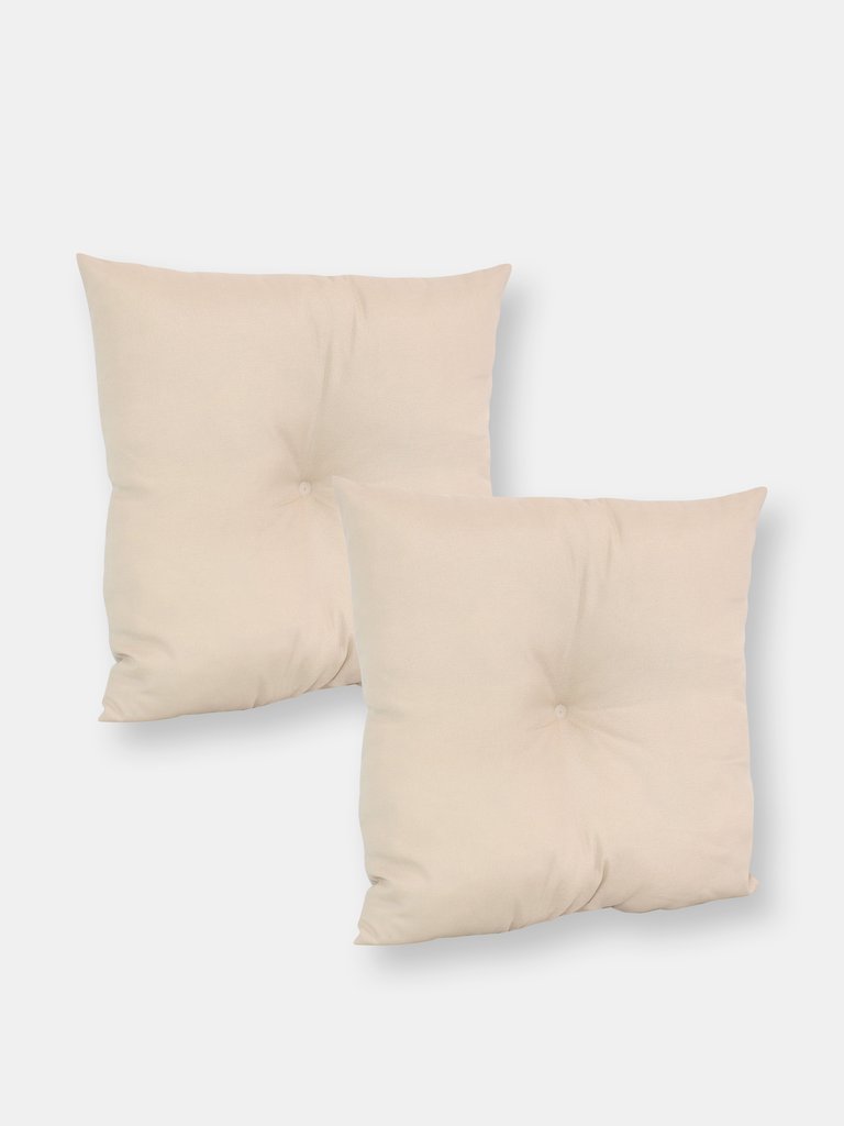 2 Indoor/Outdoor Tufted Back Cushions - Off-White