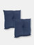 2 Indoor/Outdoor Tufted Back Cushions - Dark Blue