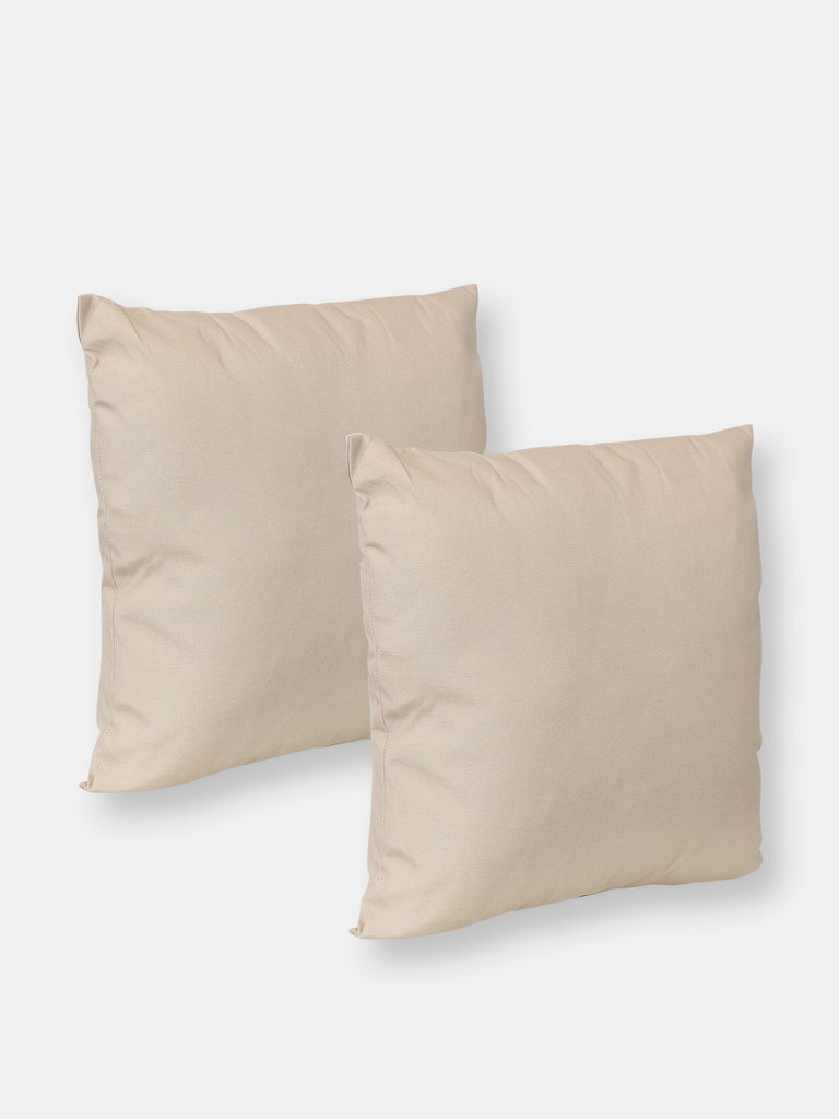 2 Outdoor Decorative Throw Pillows - Off-White