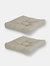 2 Pack Indoor Outdoor Tufted Seat Cushions Patio Backyard - Cream