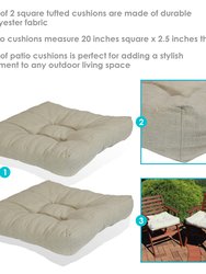 2 Pack Indoor Outdoor Tufted Seat Cushions Patio Backyard