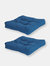 2 Pack Indoor Outdoor Tufted Seat Cushions Patio Backyard - Blue