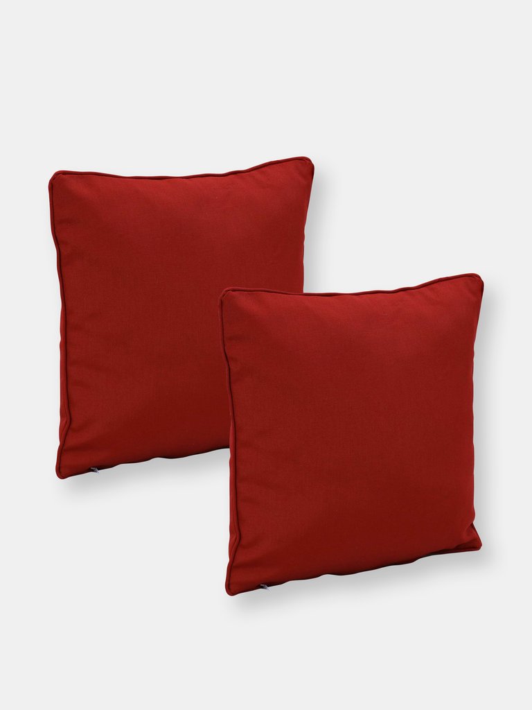 2 Pack Outdoor Throw Pillows Patio Backyard Porch Deck - Red